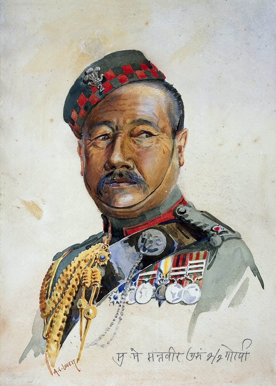 Subadar-major Gurung Gurkha, illustration från 