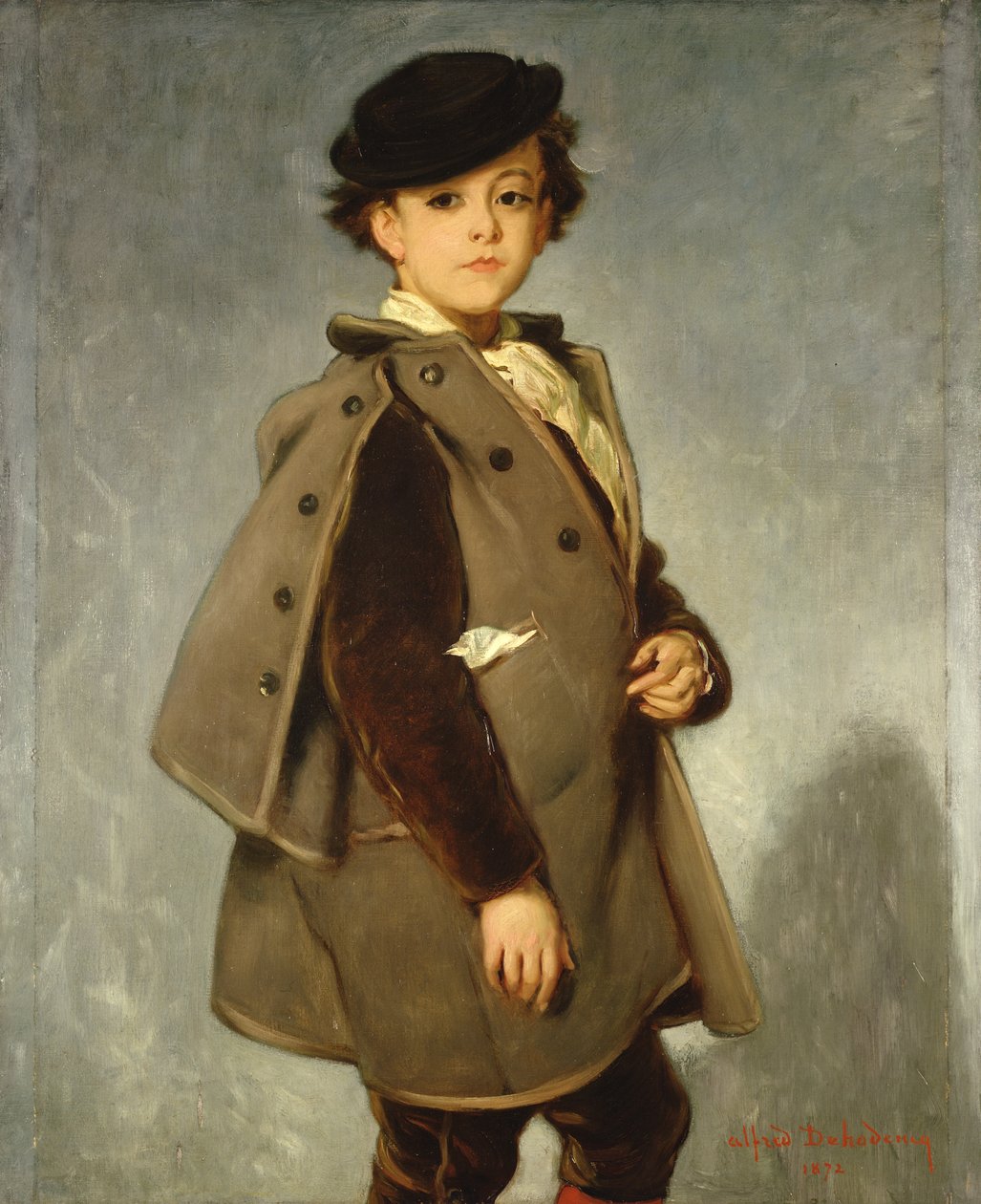 Edmond Dehodencq (1860-87) iklädd en Inverness cape, 1872 av Alfred Dehodencq