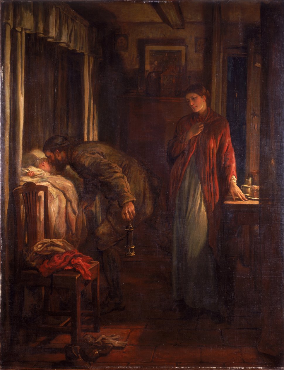 Upp med dig!" Uppringaren uppmanar till "Upp med dig!", ca 1884 av Alfred Dixon