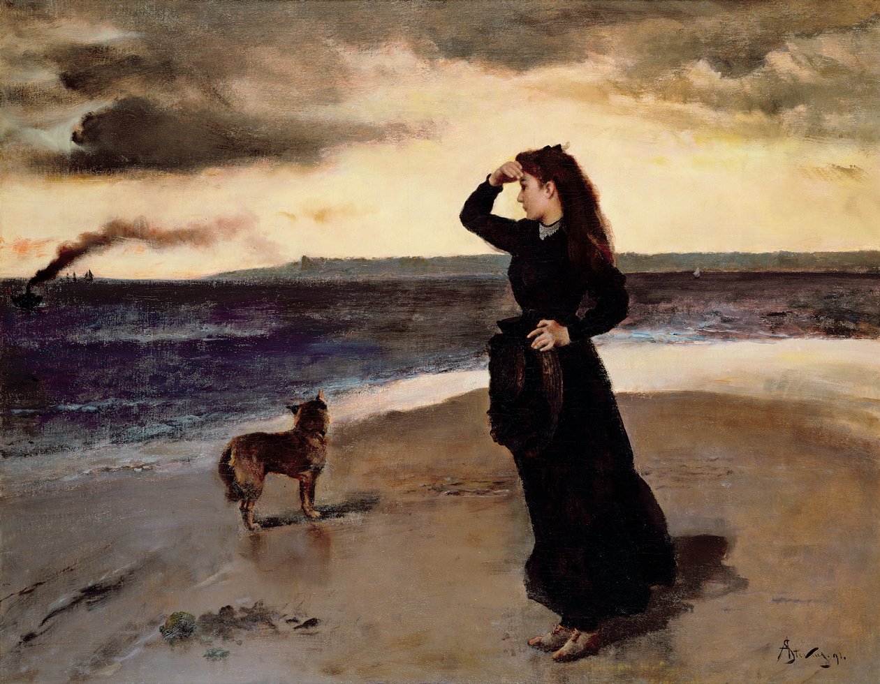 Avsked vid strandpromenaden, 1891 av Alfred Emile Stevens
