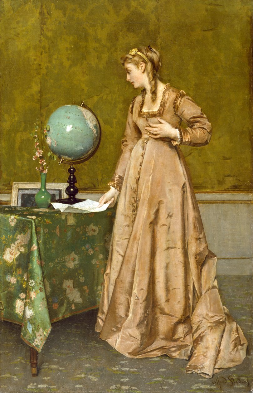 Nyheter från fjärran, 1860-talet av Alfred Emile Stevens