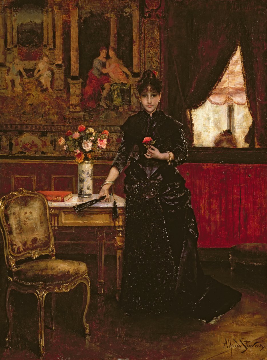 Kvinna med en nejlika av Alfred Emile Stevens