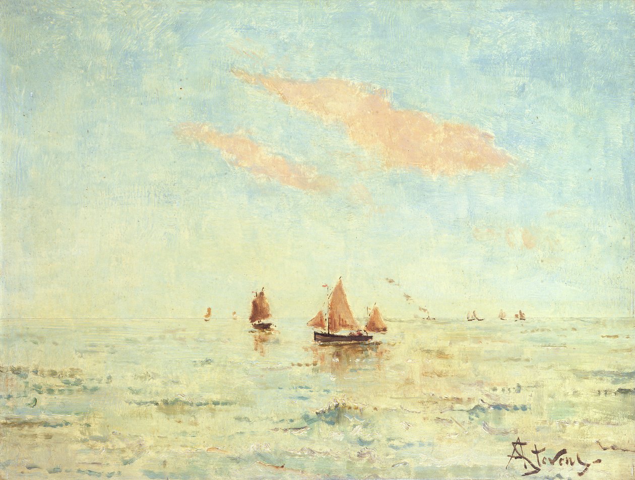 Havet utanför Treport, ca 1880 av Alfred Emile Stevens