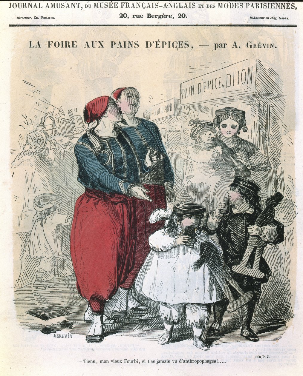 Pepparkaksmässan, ca 1860 (färggravyr) av Alfred Grevin