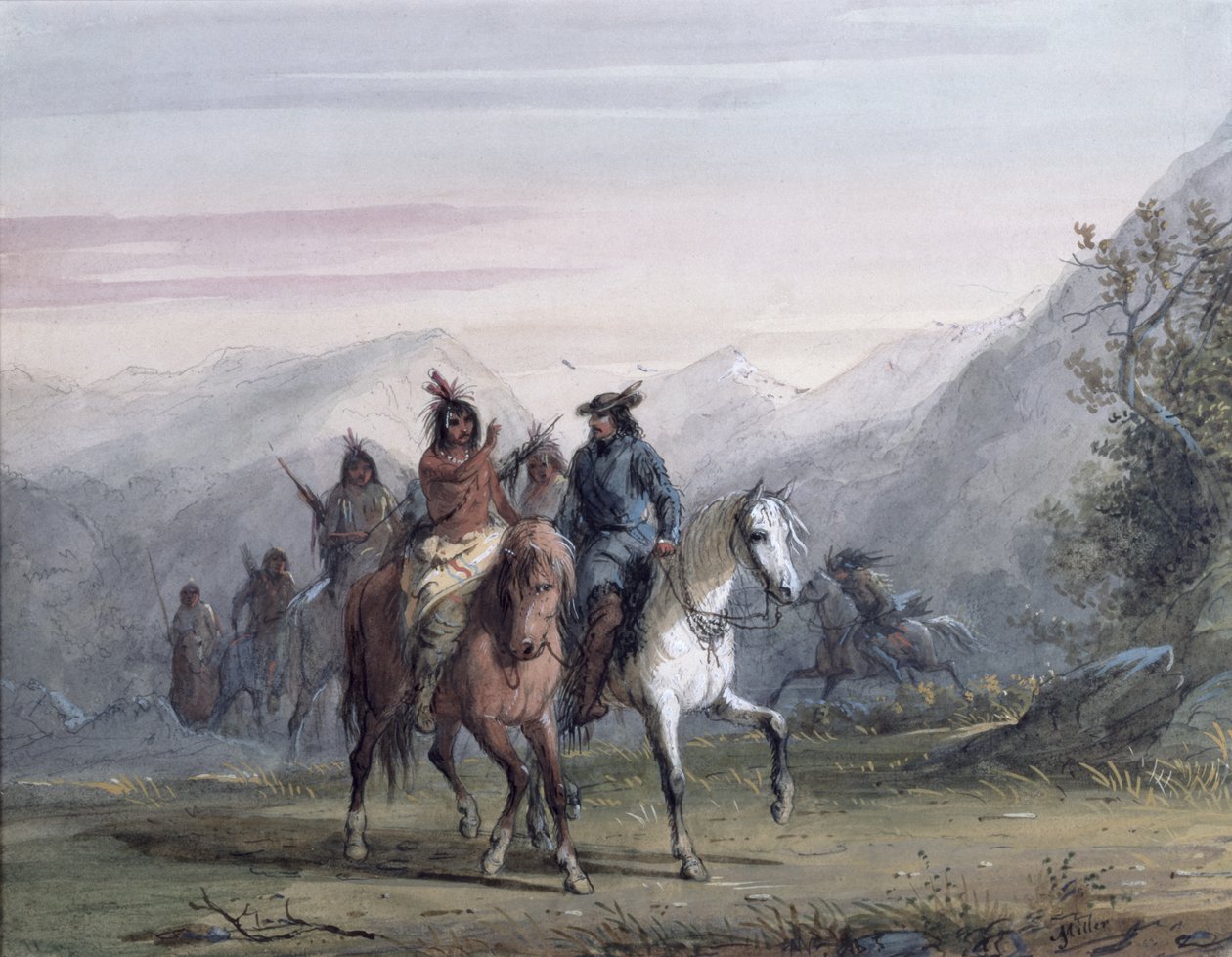 Samtala genom tecken, 1837 av Alfred Jacob Miller