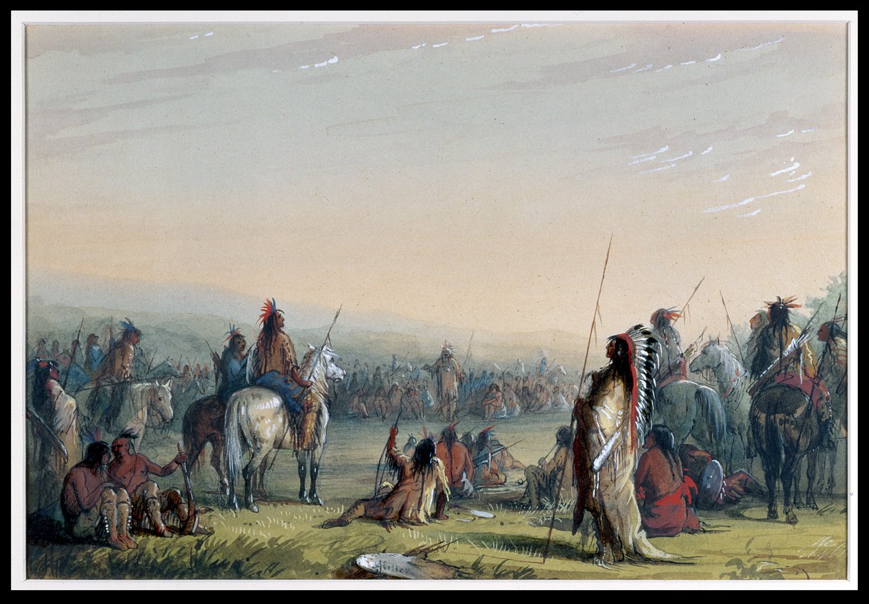 Indianska rådet, 1837 av Alfred Jacob Miller