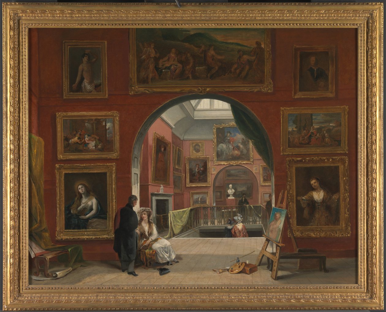 Interiören i British Institution Old Master Exhibition, sommaren 1832 av Alfred Woolmer