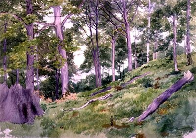 Röjning i skogen nära Ludlow, 1800-talet av Alfred Nichols