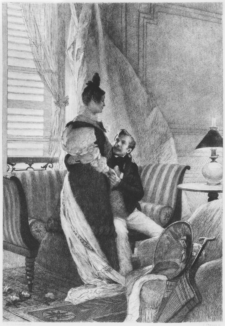 Emma Bovary och Rodolphe, illustration från 