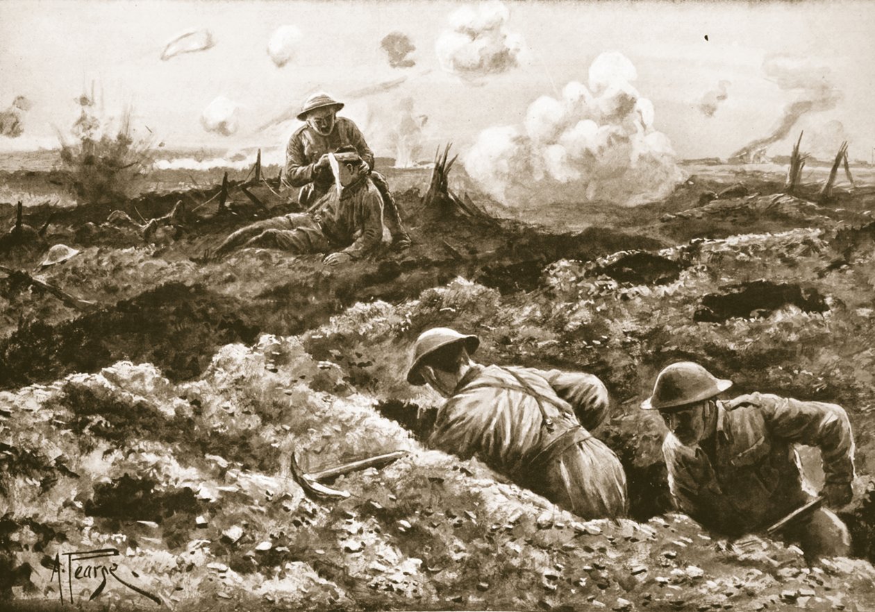 Tillförordnad sergeant J. Erskine förband sin skadade officer medan han upprepade gånger avlossades mot av Alfred Pearse