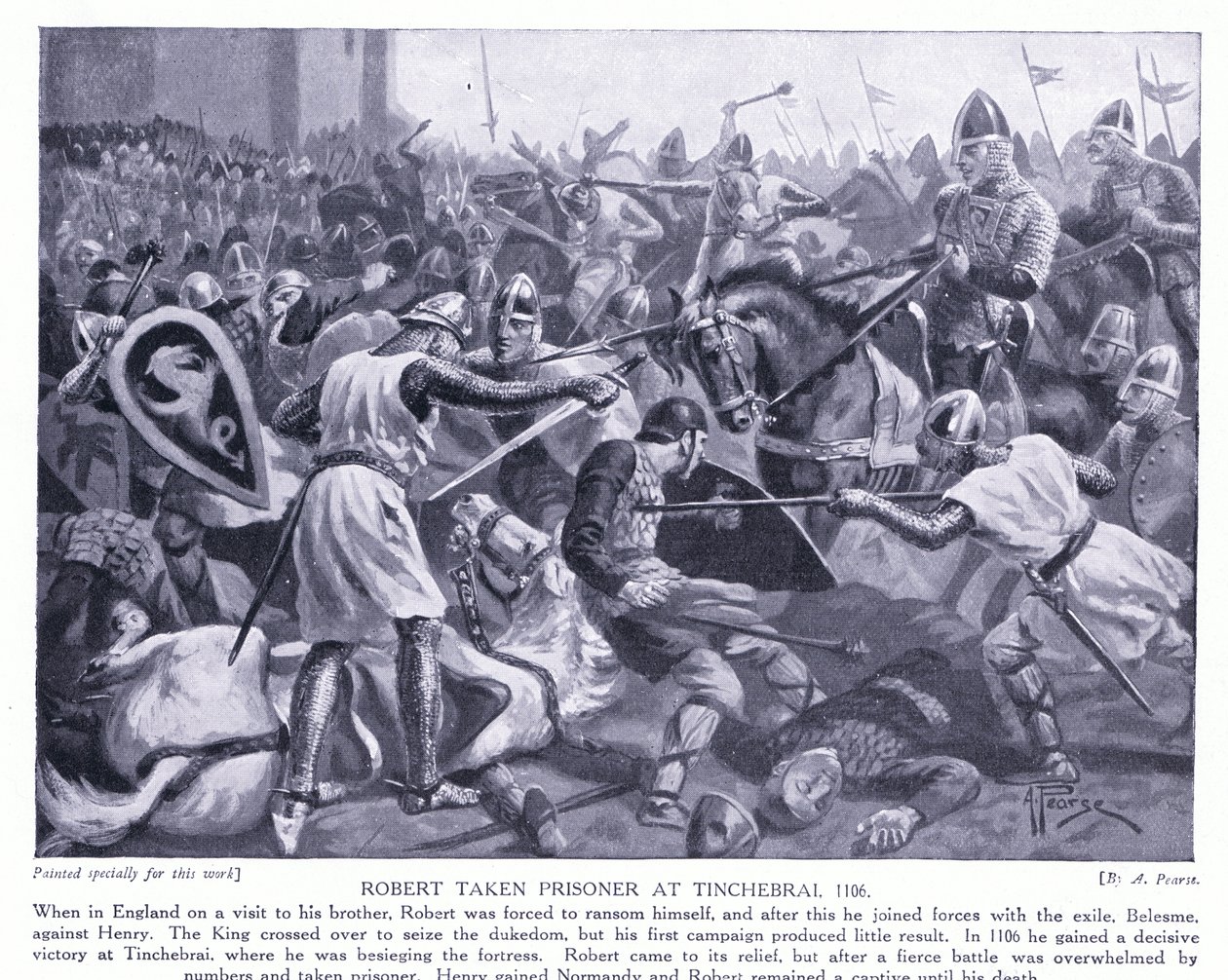 Robert tagen på Tinchebrai AD1106, 1920-talet av Alfred Pearse