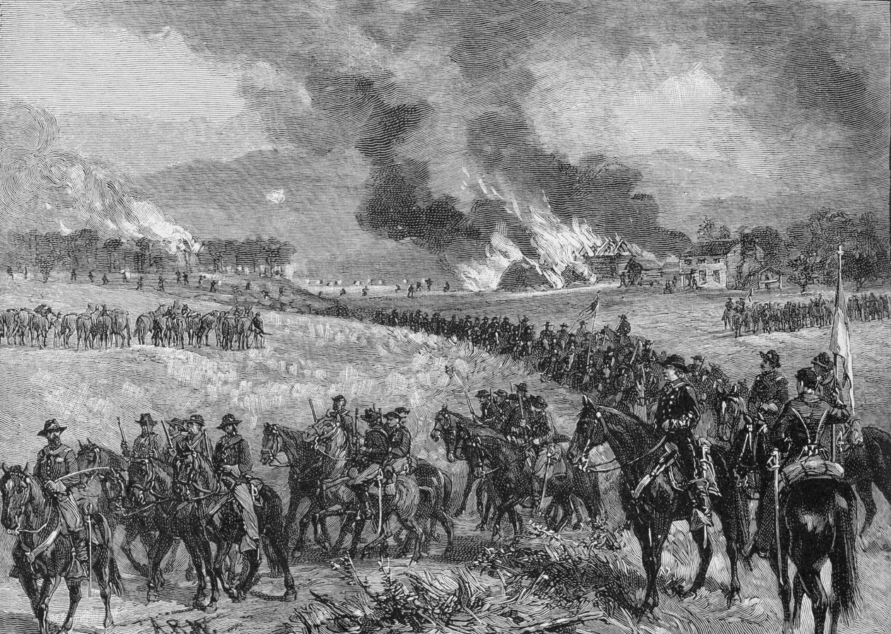 Den bakre garden: Illustration från "Battles and Leaders of the Civil War", redigerad av Robert Underwood Johnson och Clarence Cloug. av Alfred Rudolph Waud