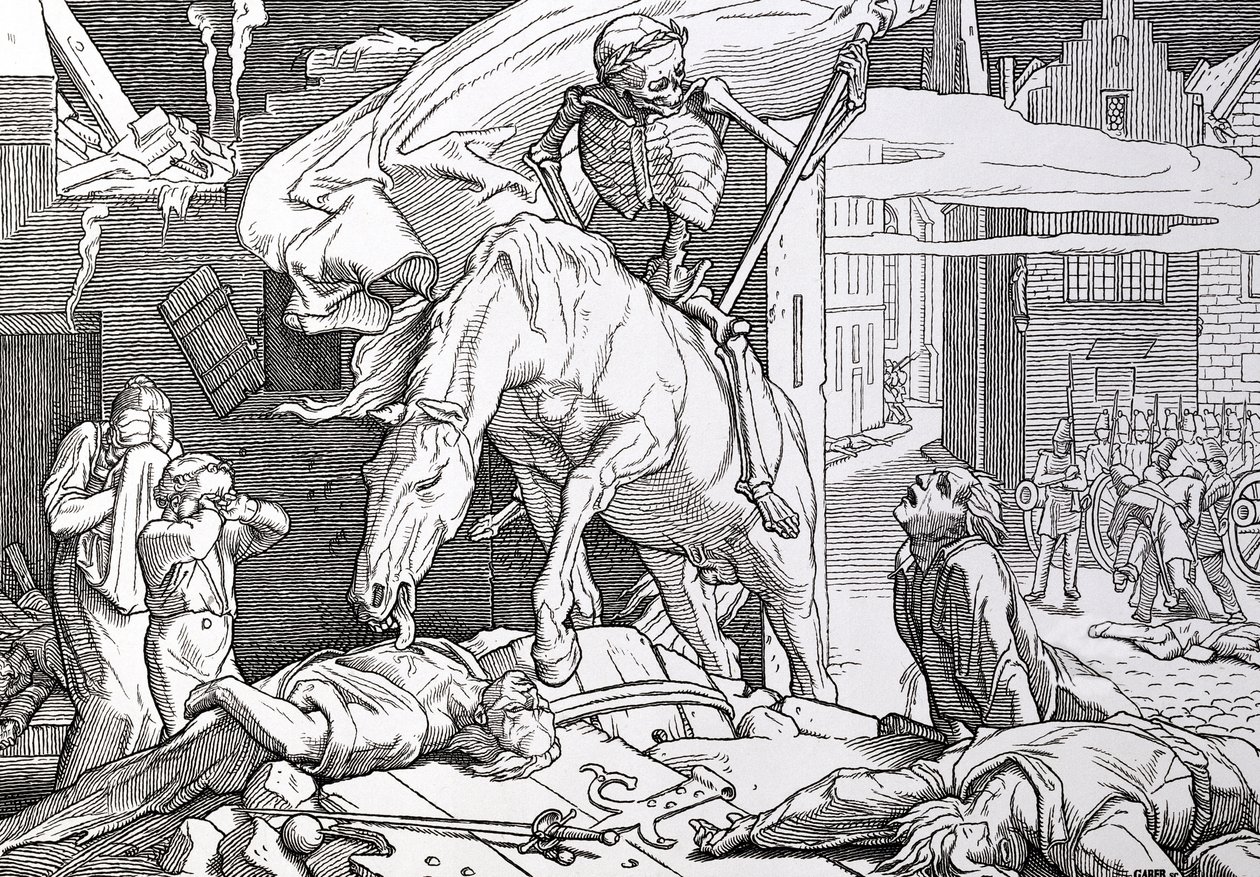 Döden som Victor, från "Another Dance of Death" publicerad av Georg Wigand i Leipzig, 1849 av Alfred Rethel