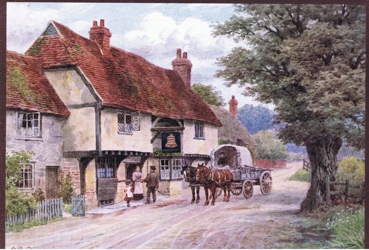 The Bell Inn, Waltham St Lawrence, från The Cottages and the Village Life of Rural England publicerad av Dent & Sons Limited, 1912 av Alfred Robert Quinton