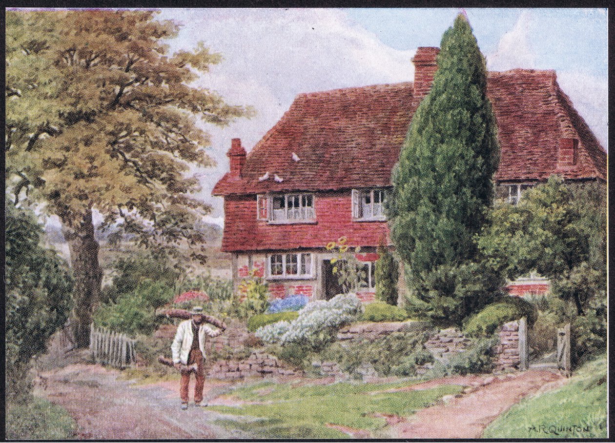 Tillington, Nr Petworth, Sussex, från The Cottages and the Village Life of Rural England publicerad av Dent & Sons Limited, 1912 av Alfred Robert Quinton