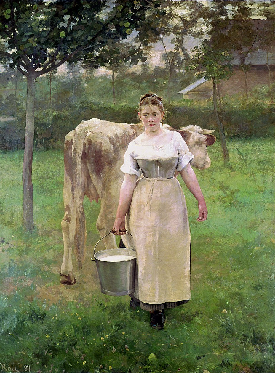 Manda Lametrie, The Farm Maid, 1887 av Alfred Roll