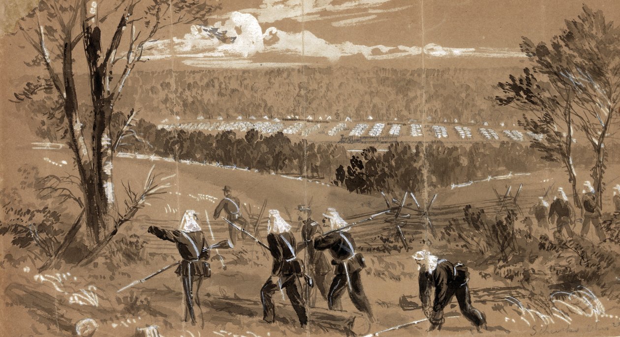 Schenks Ohio-regementen, 1861 av Alfred Rudolph Waud
