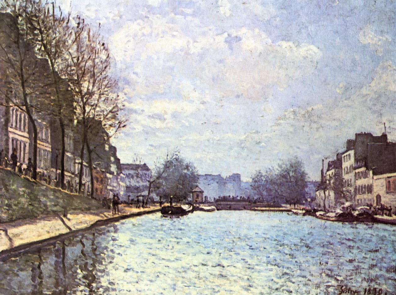 Ansicht des Kanals Saint-Martin in Paris av Alfred Sisley