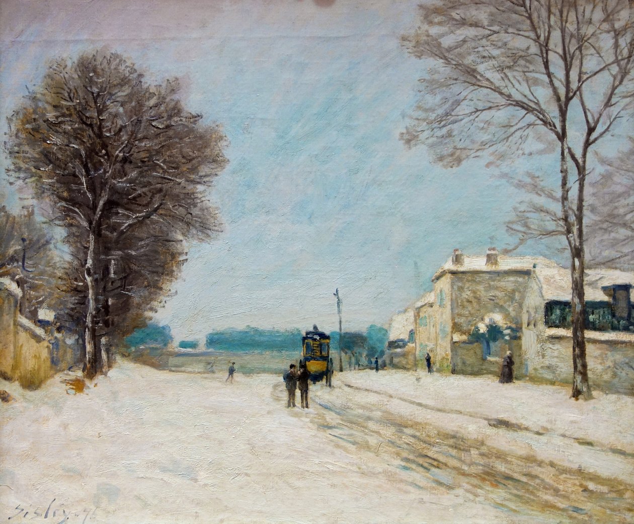 En hiver, effet de neige au Palais des Beaux-Arts de Lille. av Alfred Sisley