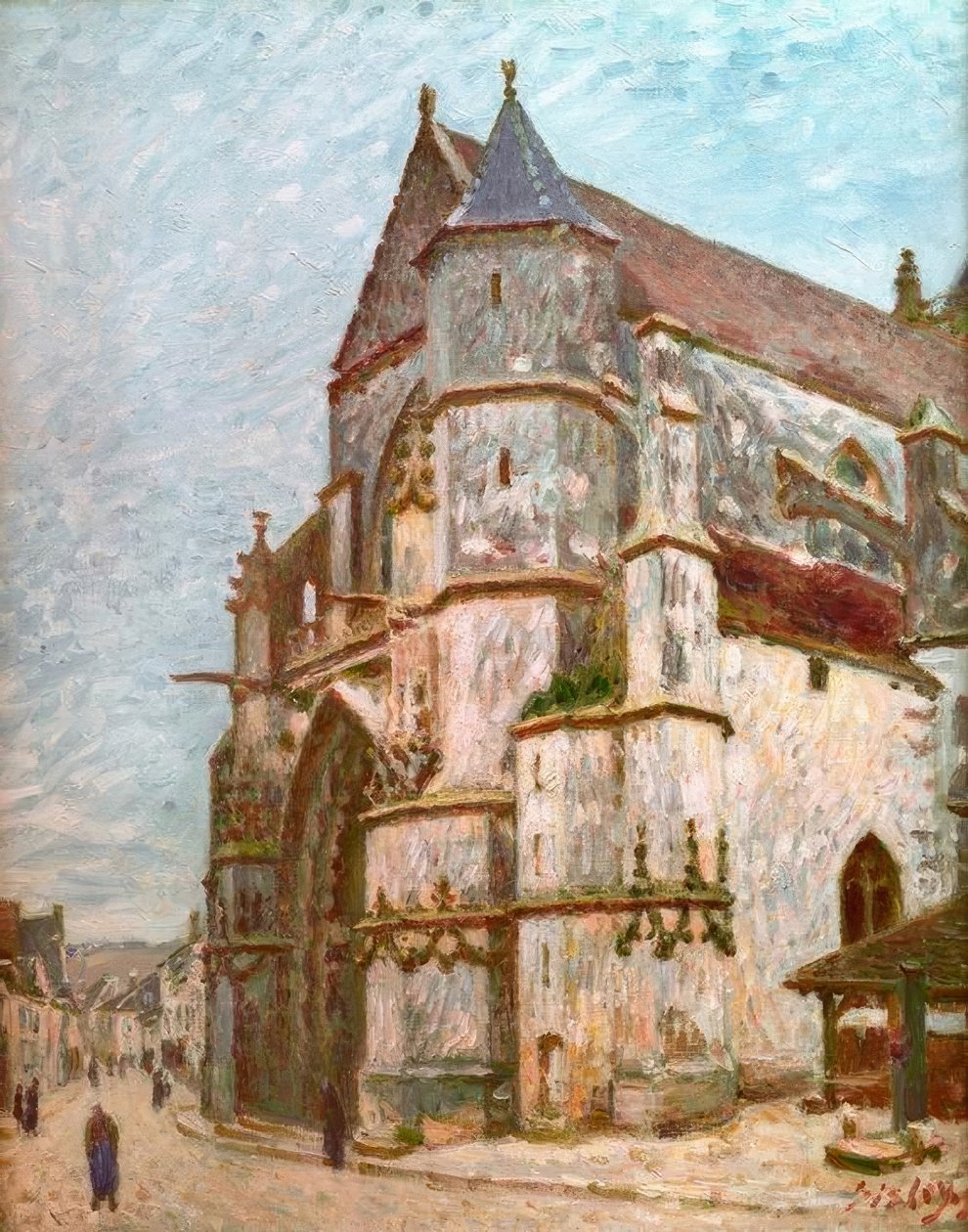 Kyrka i Moret på vintern av Alfred Sisley