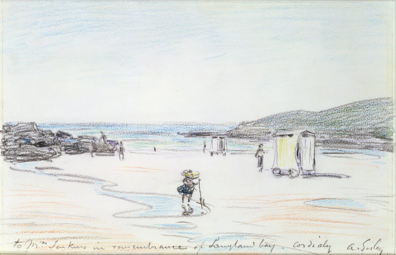 Langland Bay, 1897 (krita) av Alfred Sisley