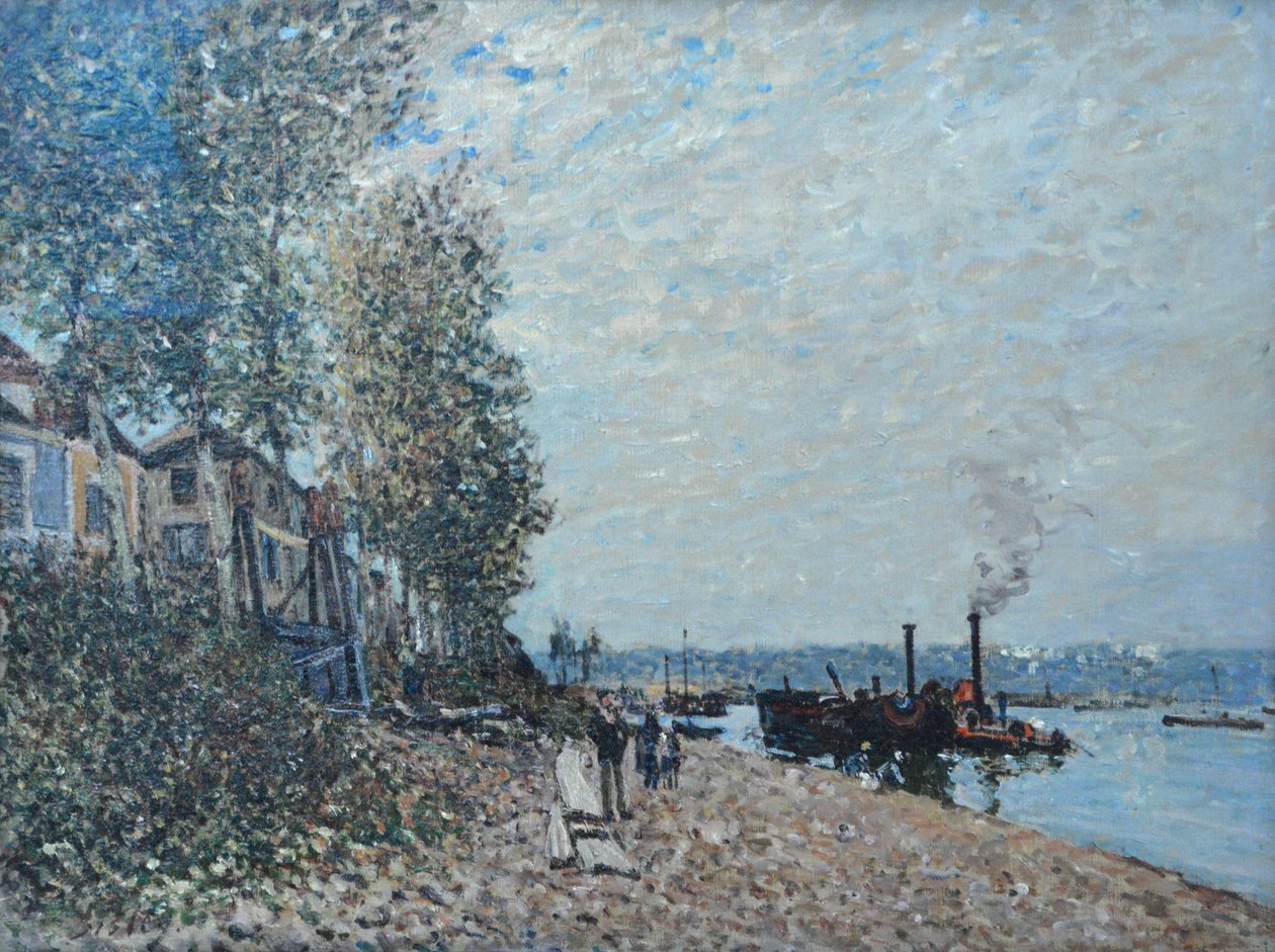 Le Remorqueur sur le Loing, Saint-Mammès av Alfred Sisley