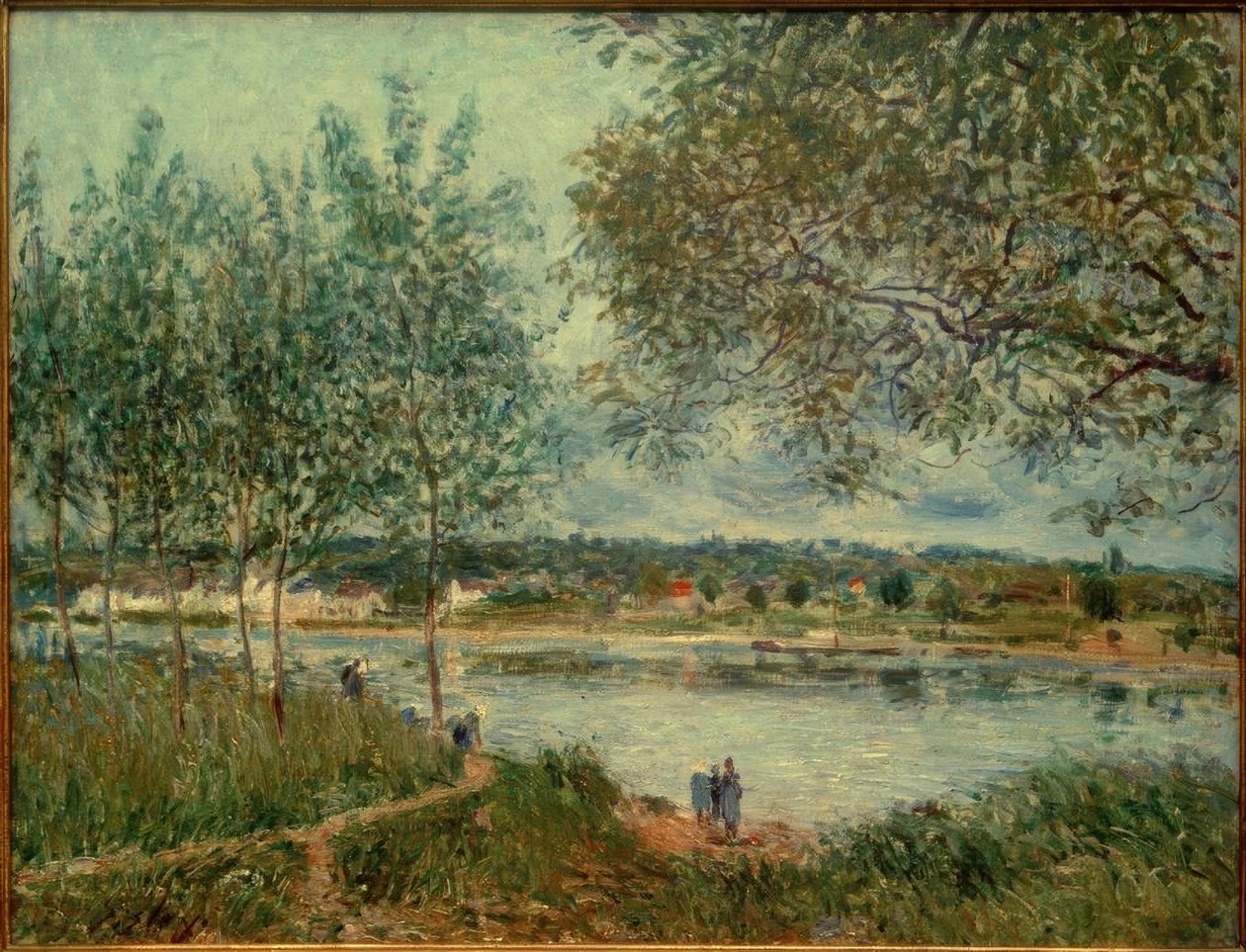 Stigen till den gamla Med färja av Alfred Sisley