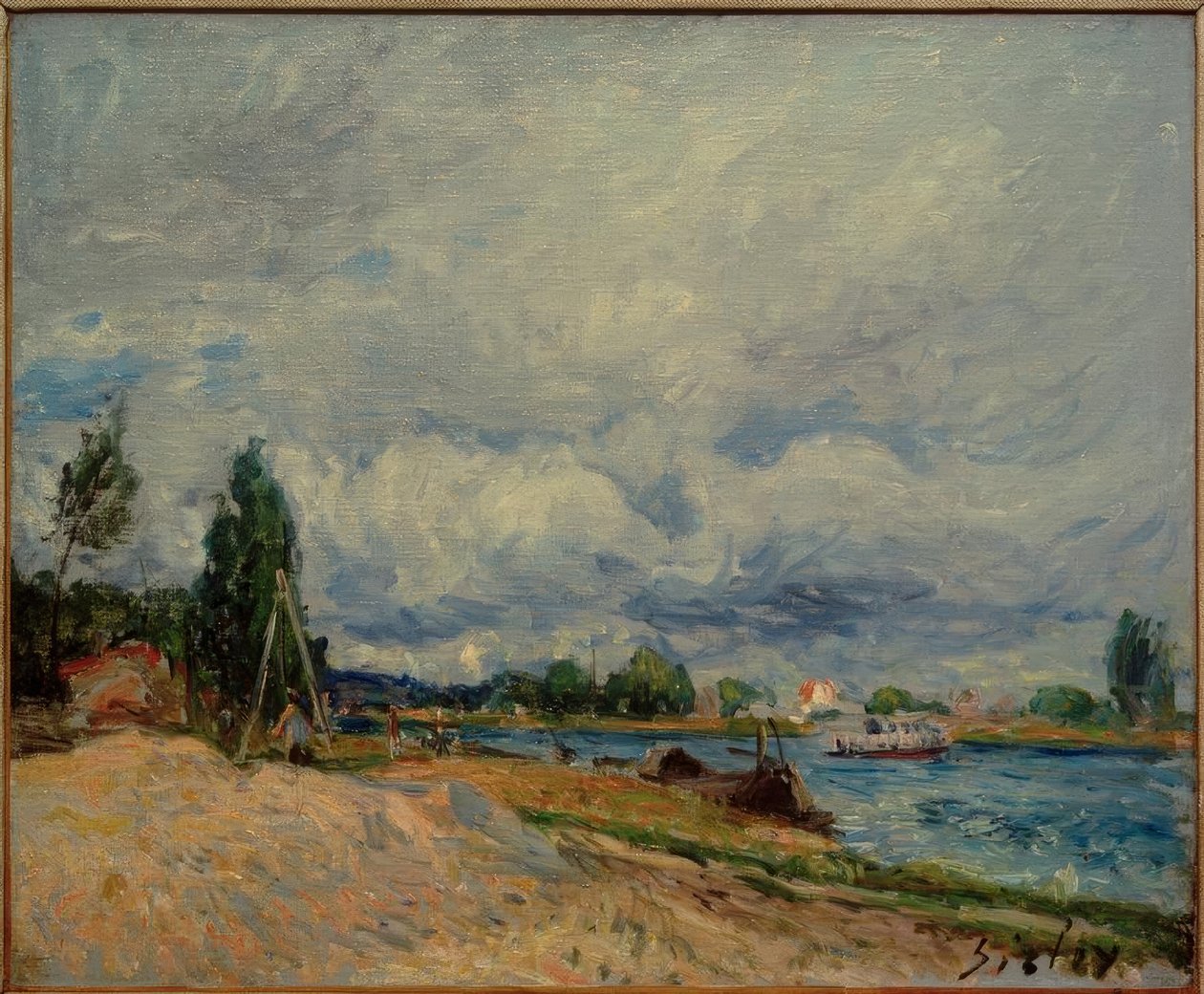 Les Bords du Loing av Alfred Sisley