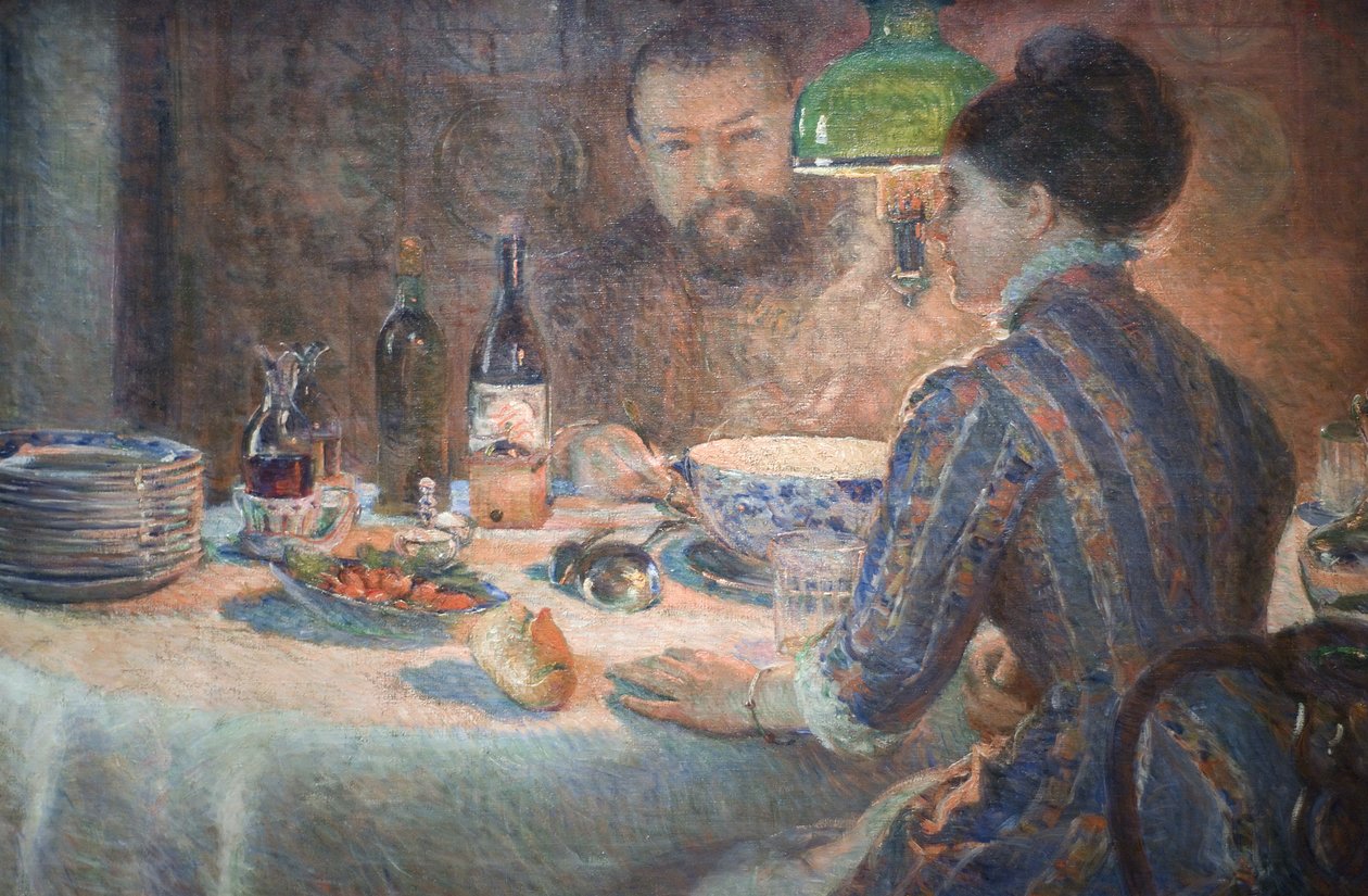 Marie Bracquemond Under the Lamp av Marie Bracquemond