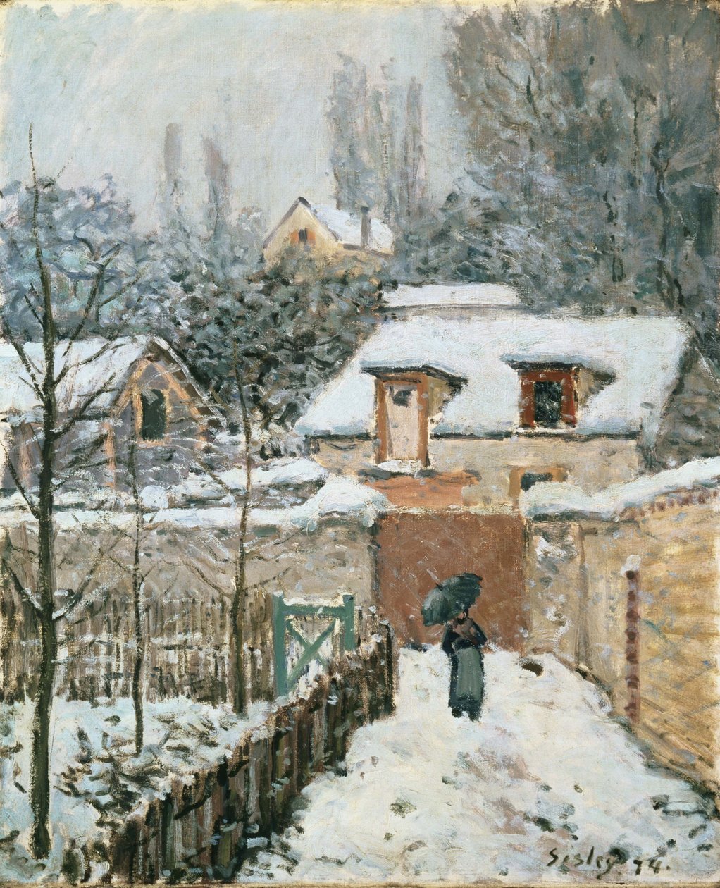 Snö på Louveciennes av Alfred Sisley