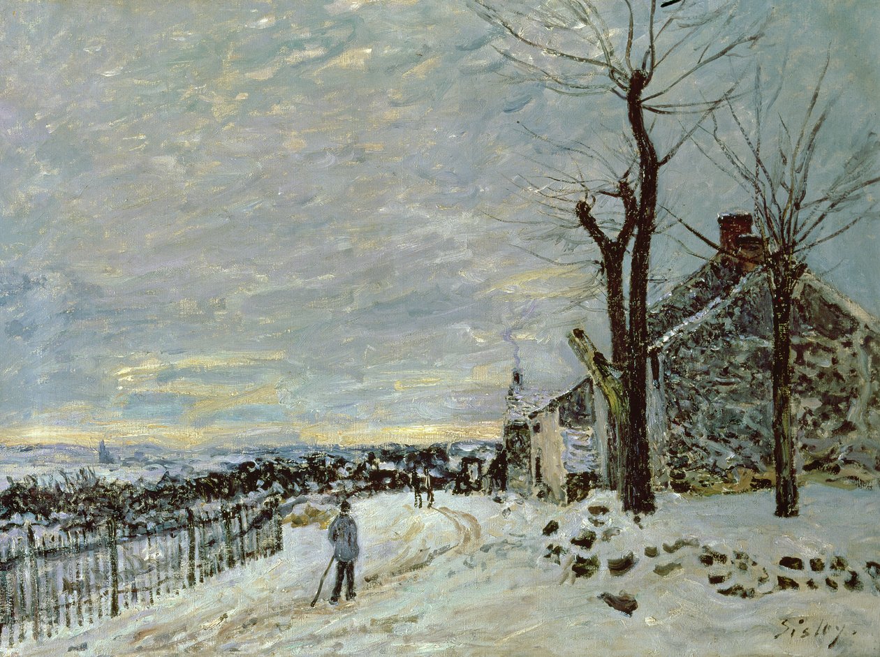 Snö vid Veneux-Nadon, ca 1880 av Alfred Sisley