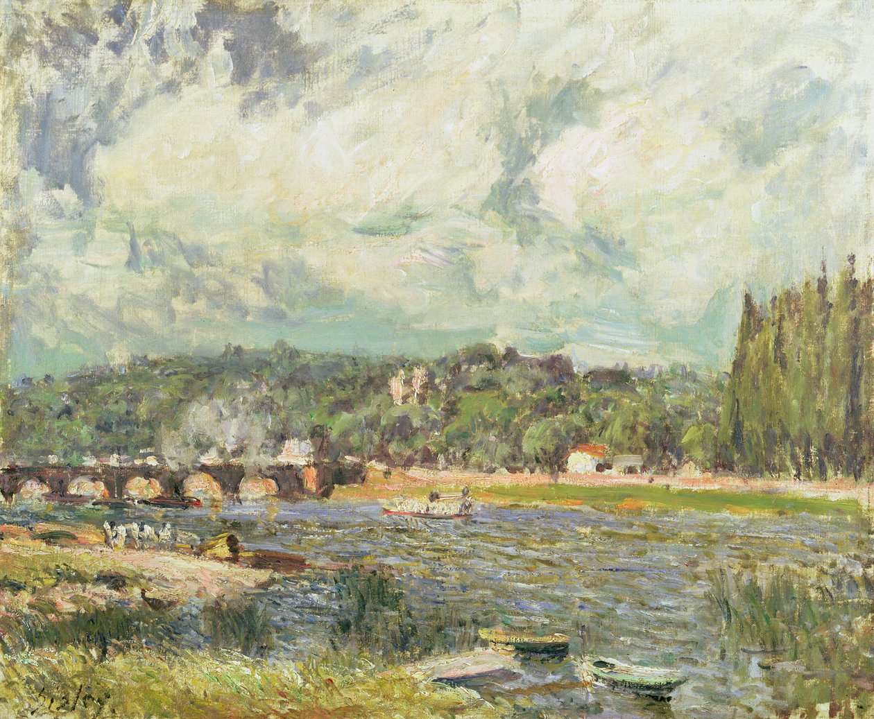 Bron vid Sevres, ca 1877 av Alfred Sisley