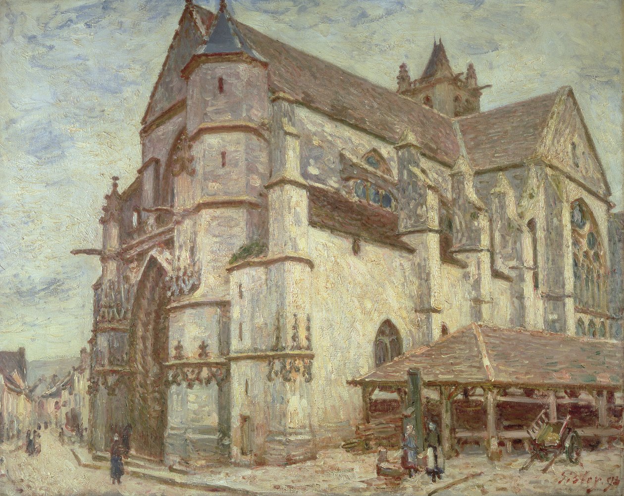 Kyrkan i Moret, frostväder, 1893 av Alfred Sisley