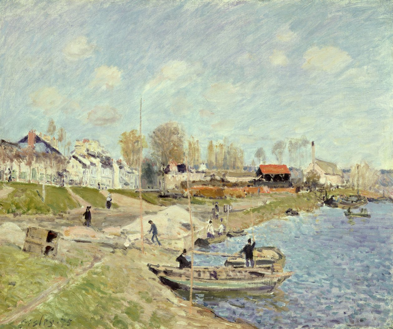 Kajen vid Sable nära Port-Marly, 1875 av Alfred Sisley