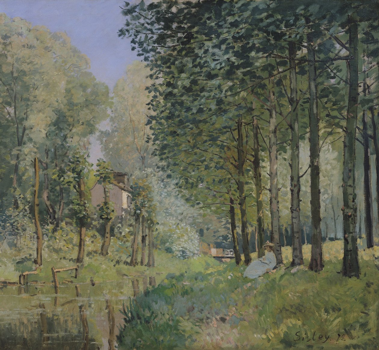 Resten vid strömmen. Edge of the Wood, 1872 av Alfred Sisley