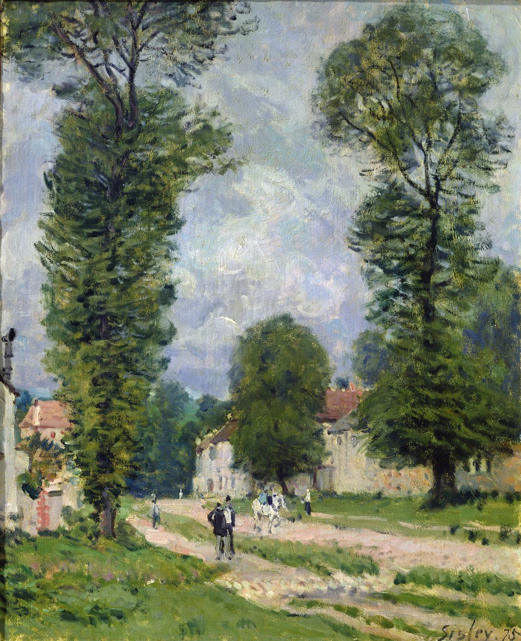 Vägen till Marly-le-Roi eller vägen till Versailles, 1875 av Alfred Sisley