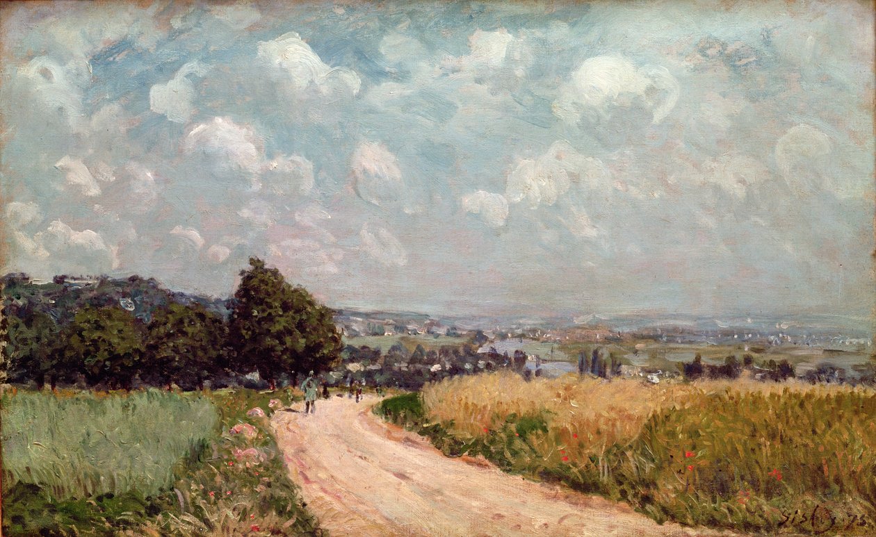 Turning Road eller, View of the Seine, 1875 av Alfred Sisley