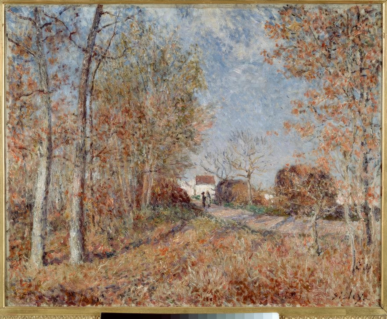 Ett hörn av skogen vid Sablons, känt som "The Road at the Edge of the Wood". av Alfred Sisley