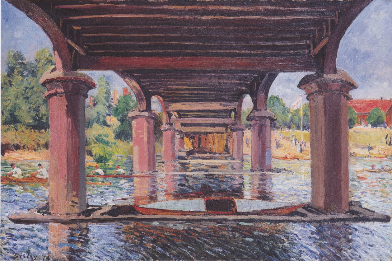 Under bron vid Hampton Court av Alfred Sisley