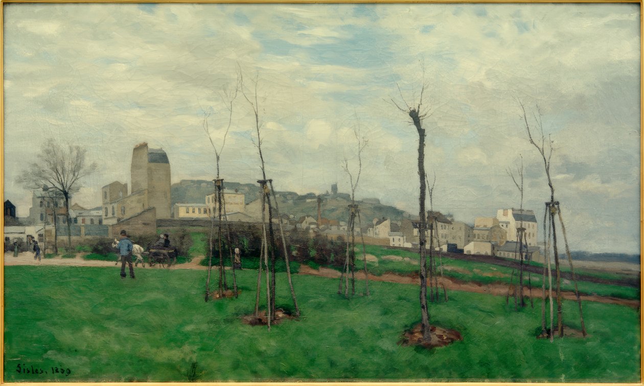 Utsikt över Montmartre från Blommornas stad i Batignolles av Alfred Sisley