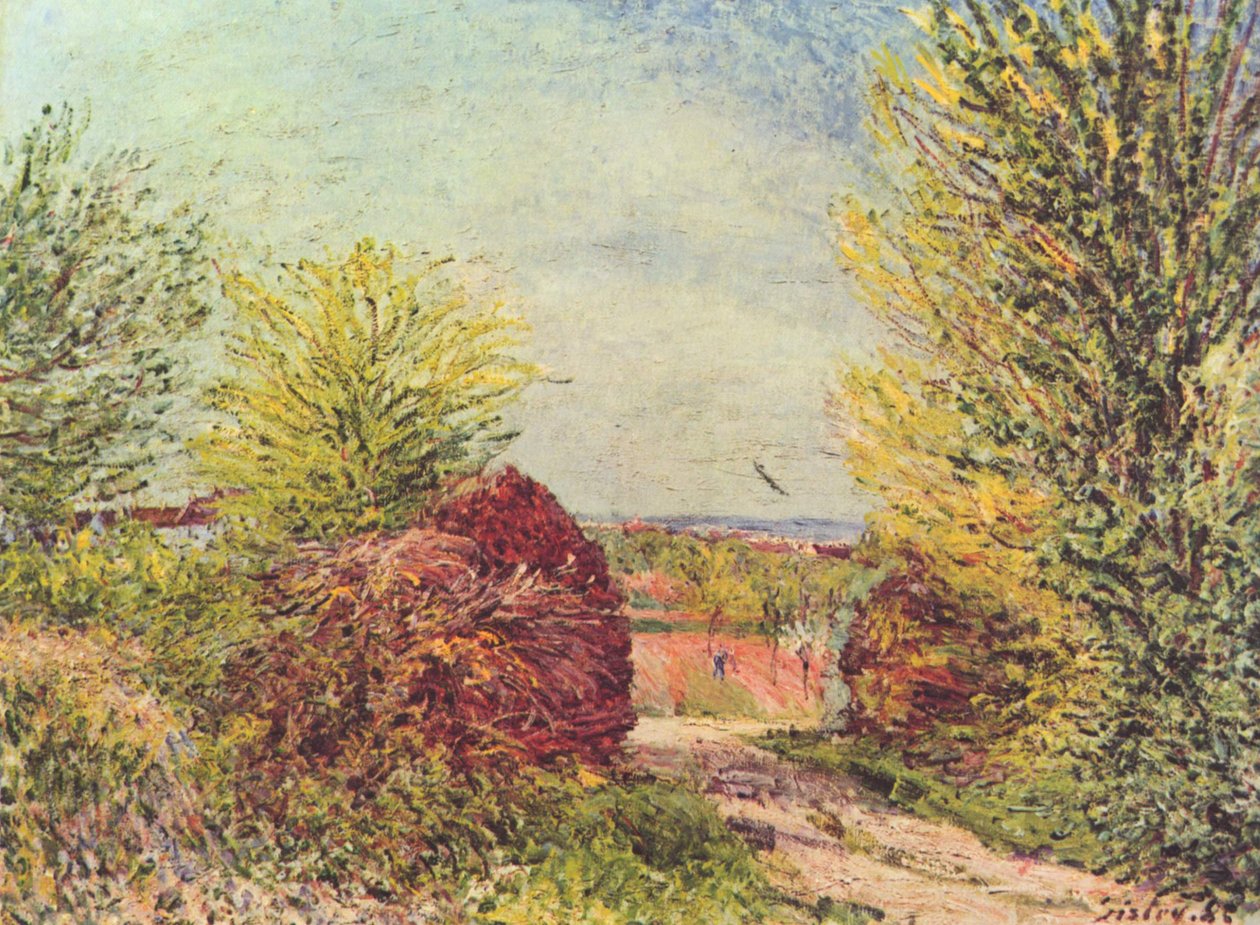 Stigen i Veneux-Nadon på våren av Alfred Sisley