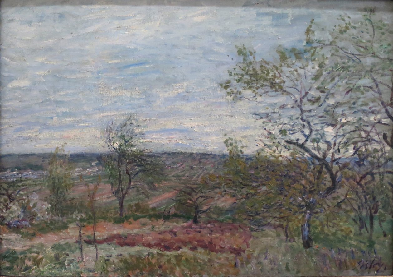 Windy Day at Véneux av Alfred Sisley
