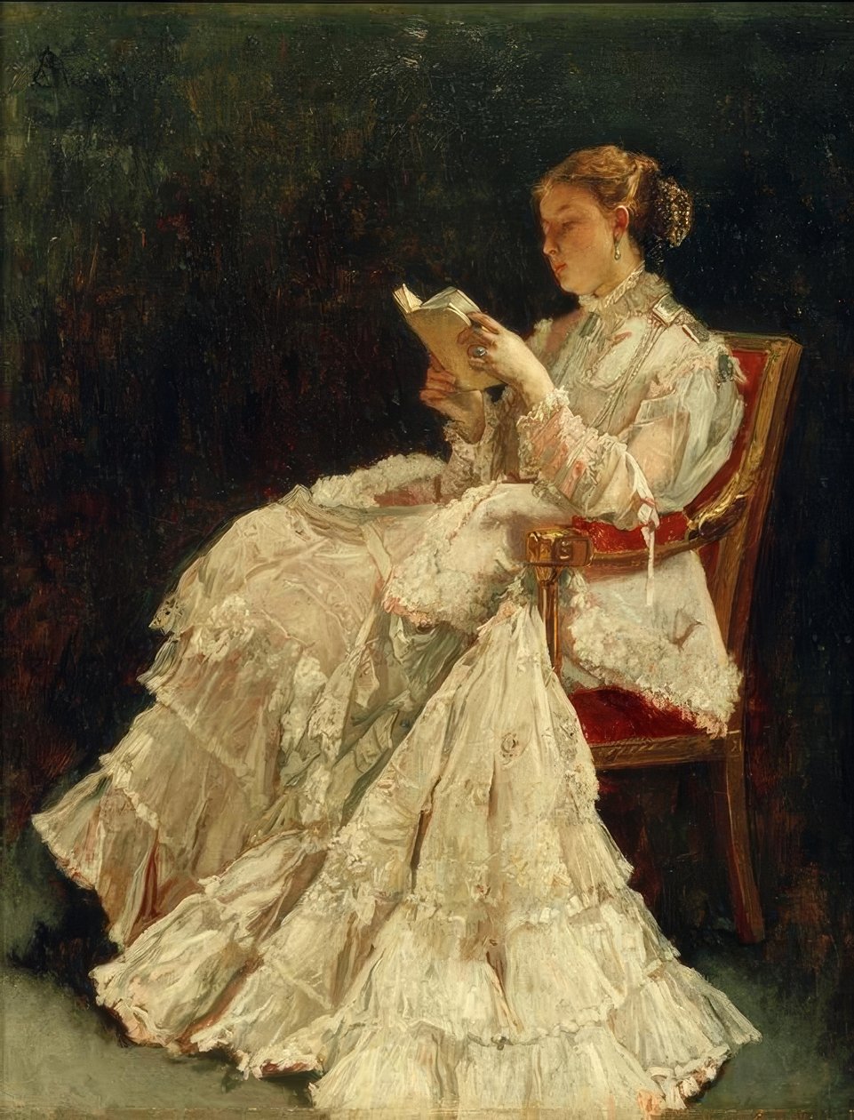 A.Stevens, The Reader av Alfred Emile Stevens