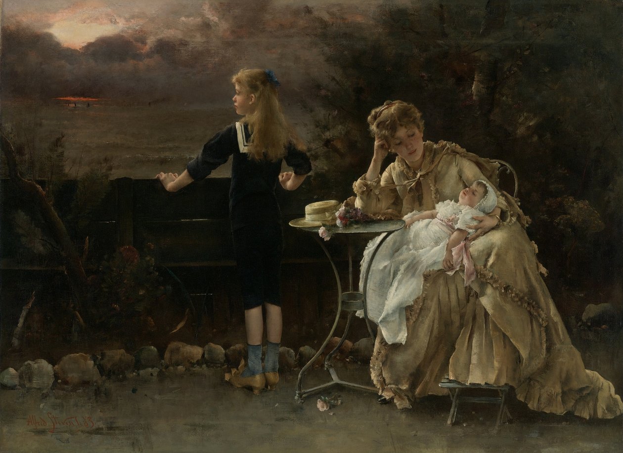 Mère et ses Enfants   av Alfred Emile Stevens