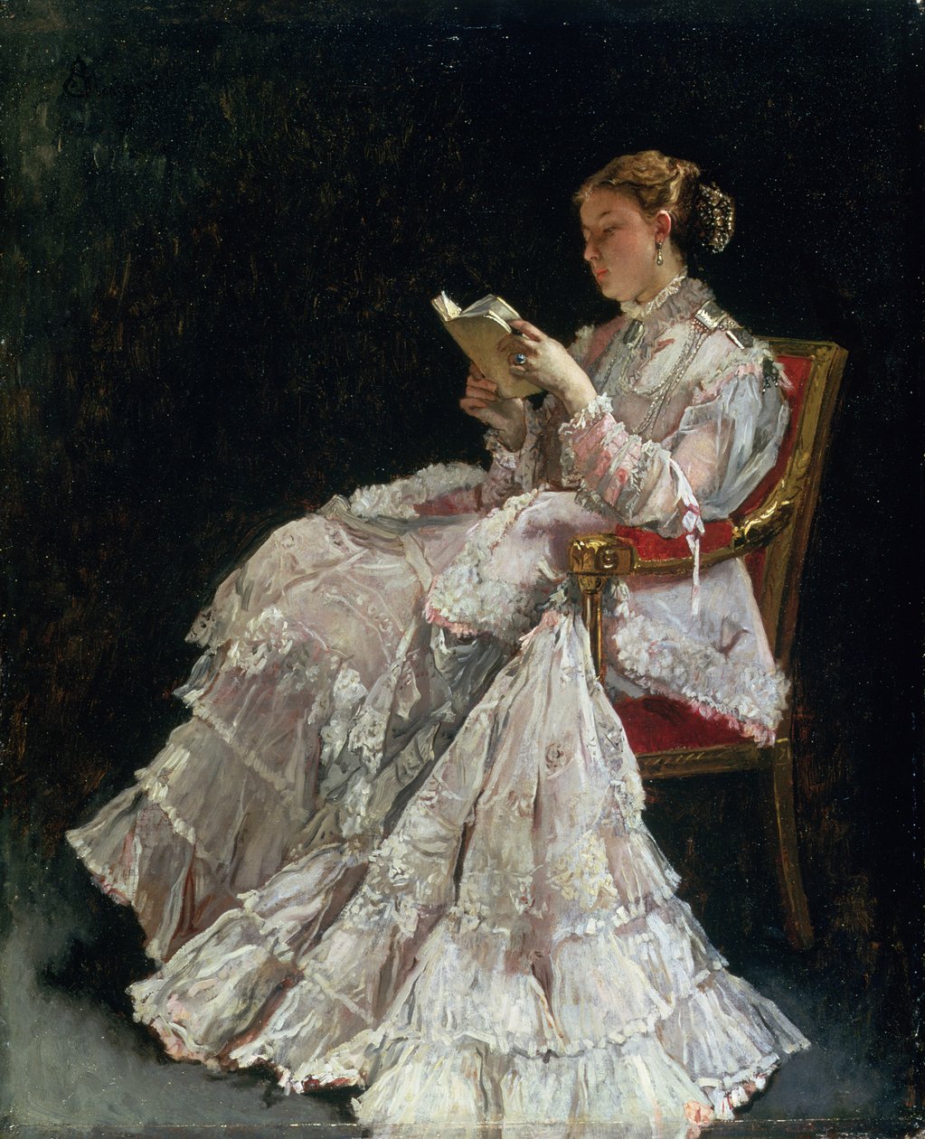 Läsaren, ca 1860 av Alfred Emile Stevens