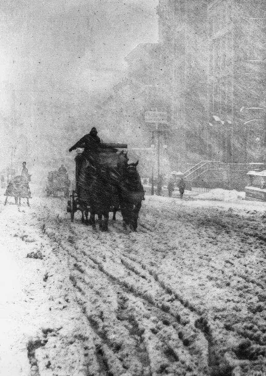 New York, Fifth Avenue / Schneegestöber av Alfred Stieglitz