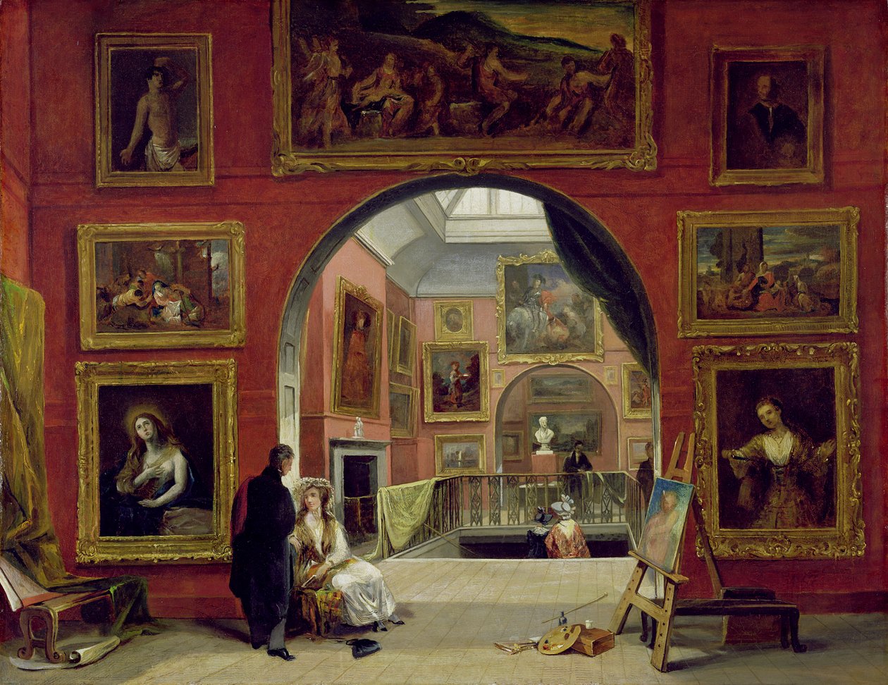 Interiör av den kungliga institutionen, under den gamla mästarutställningen, sommaren 1832, 1833 av Alfred Woolmer