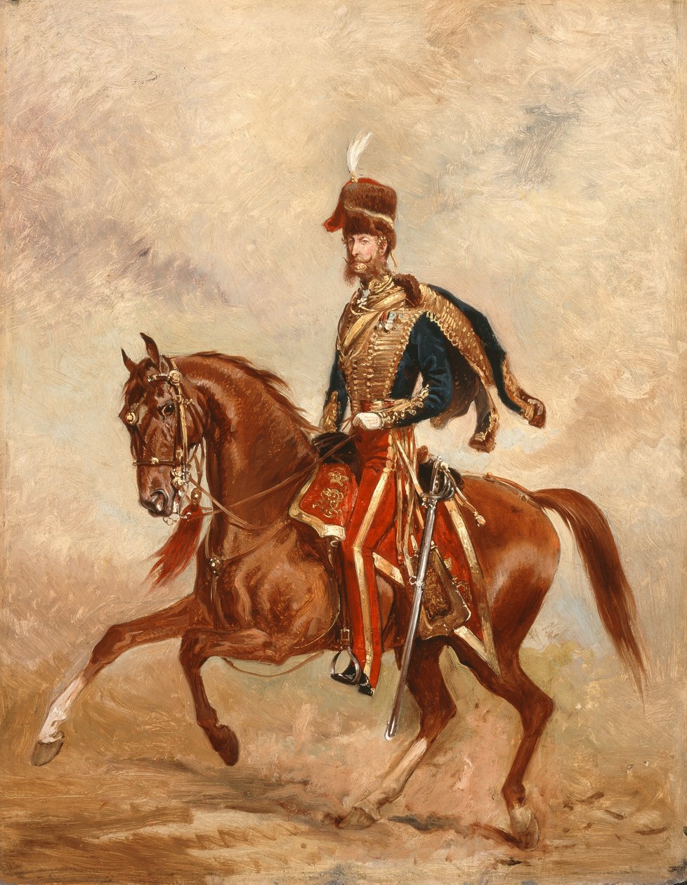 Överstelöjtnant James Thomas Brudenell (1797-1868) 7th Earl of Cardigan, ca 1854 (olja på kvarnbräda) av Alfred de Prades