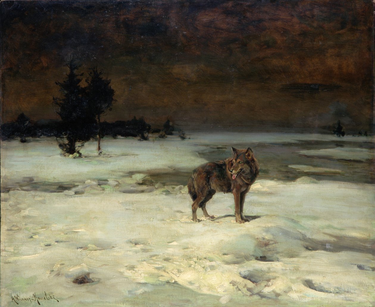 Fri och ensam, c.1900 av Alfred von Wierusz Kowalski