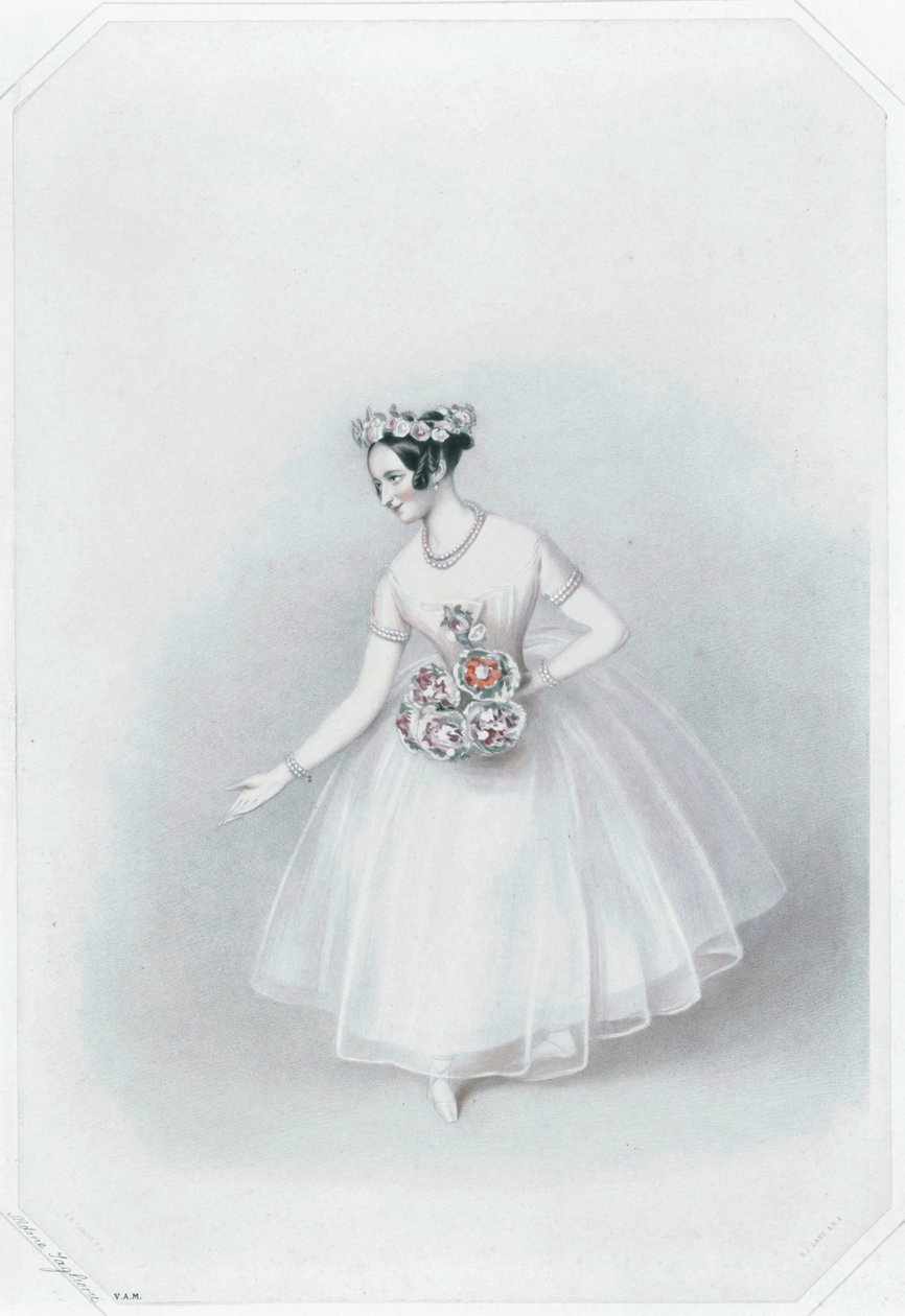Marie Taglioni, den mest berömda ballerinan ... (färgtryck) av Alfred Edward Chalon